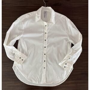 Mother Oxford White Button Shirt Womens Size 2 M/L Long Sleeve Oversized Top
